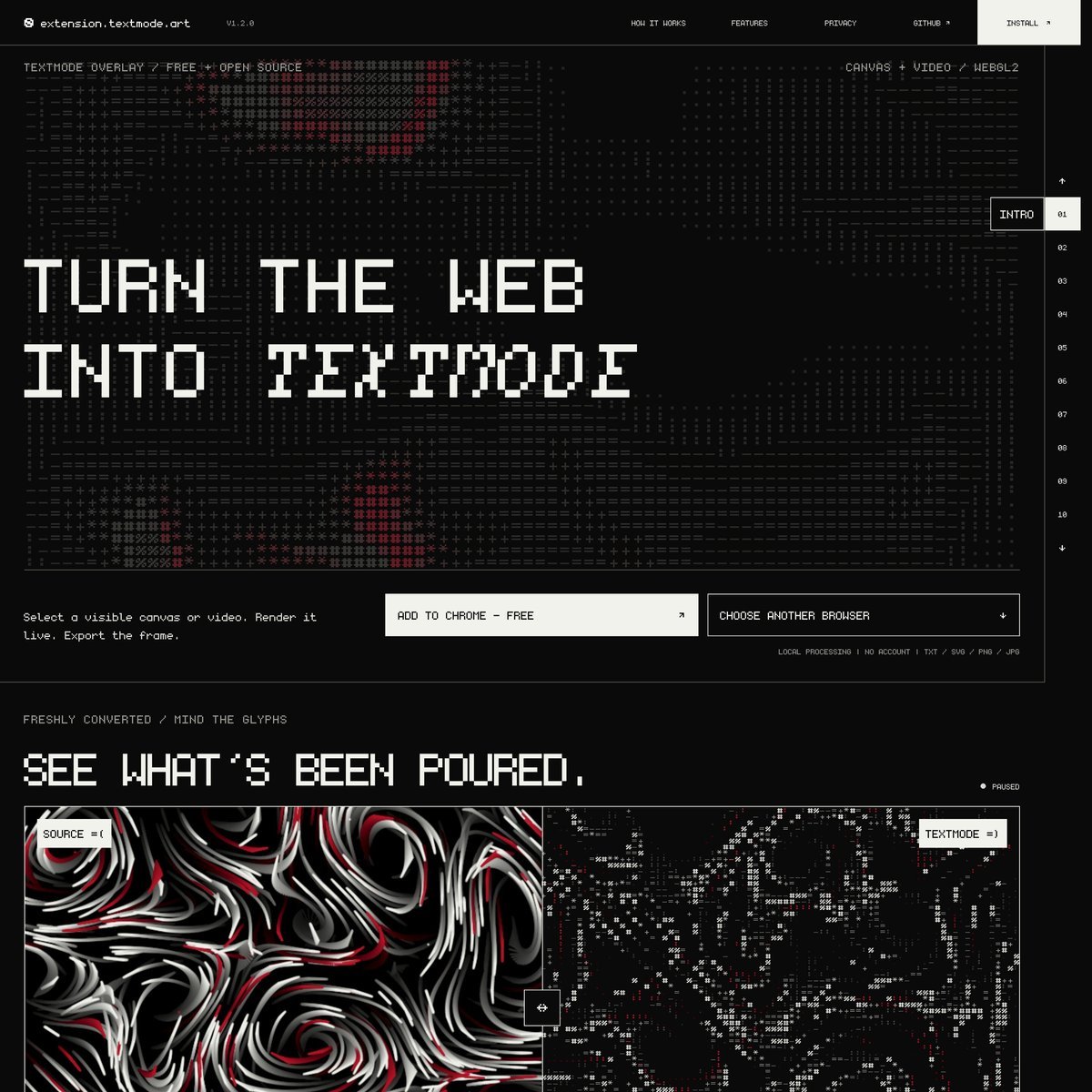 Website Inspiration: Textmode Overlay