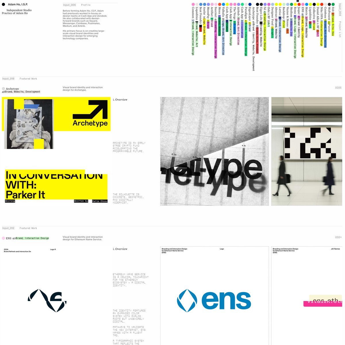 Website Inspiration: Adam Ho, I.S.P.