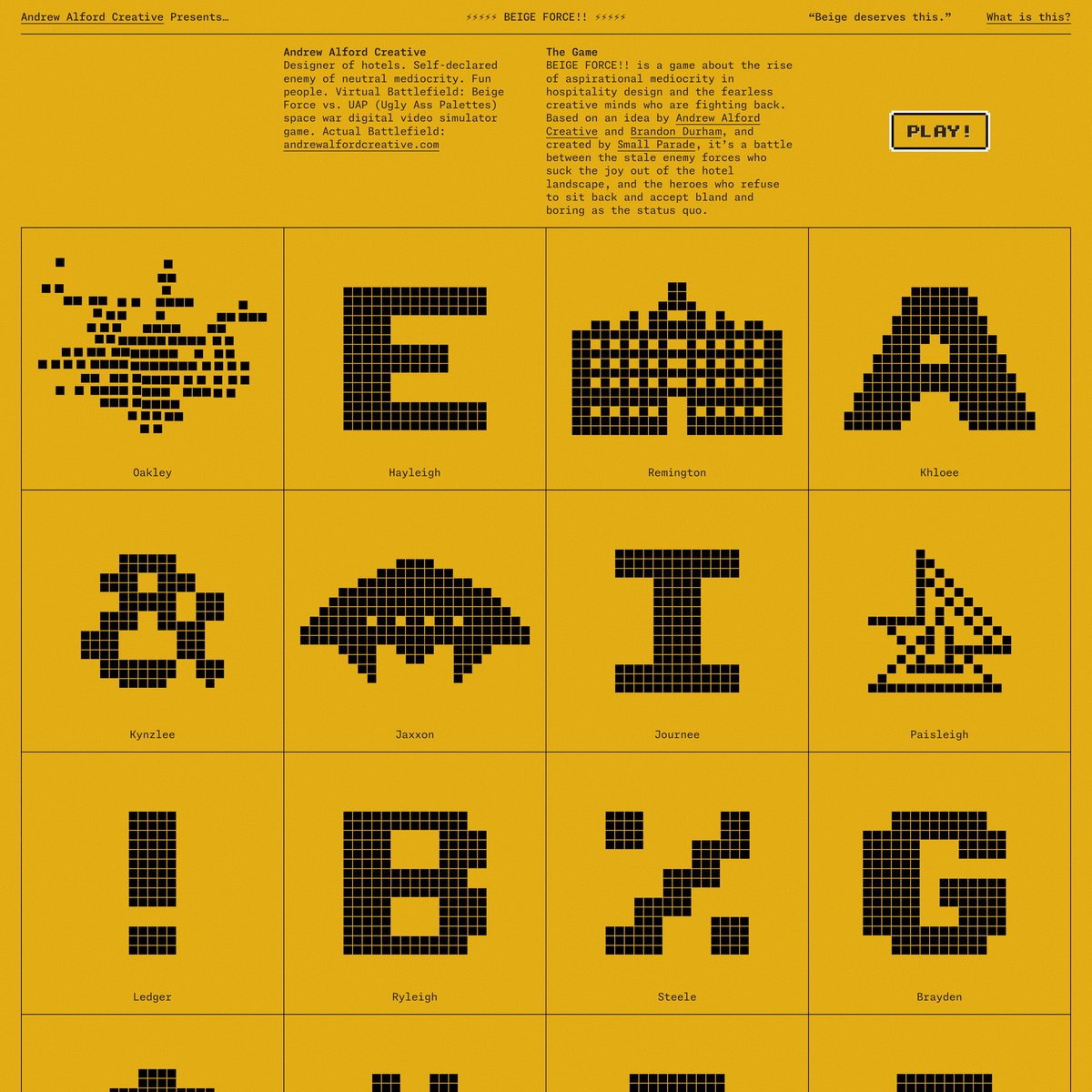 Website Inspiration: BEIGE FORCE