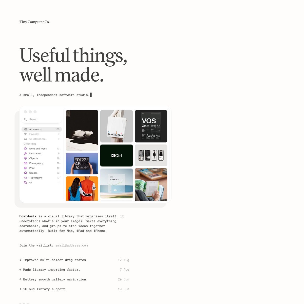 Website Inspiration: Tiny Computer Co.