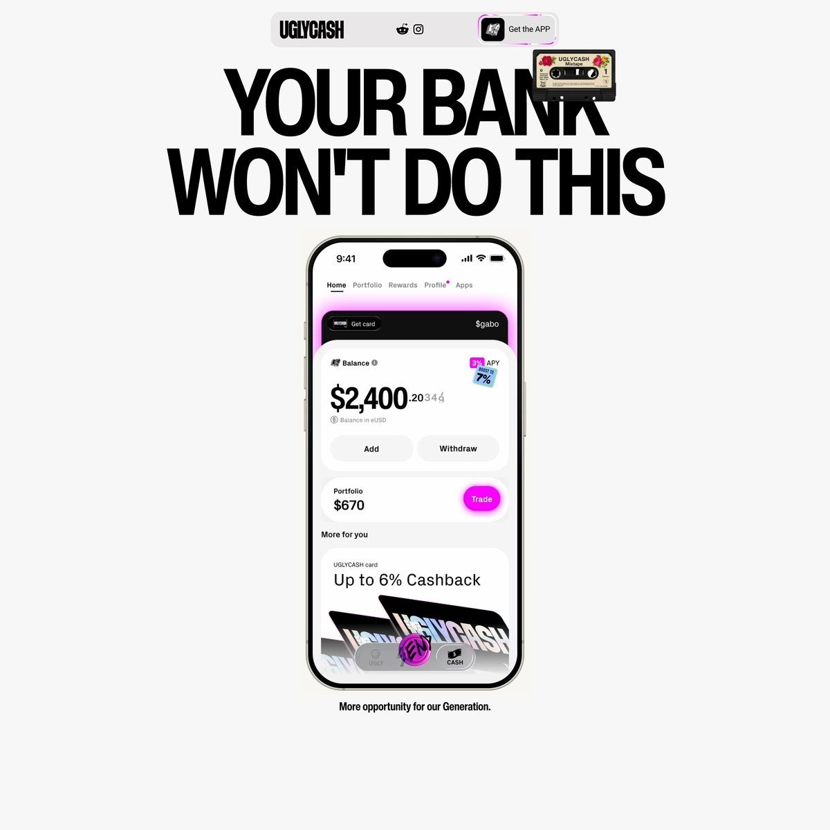 Website Inspiration: UGLYCASH