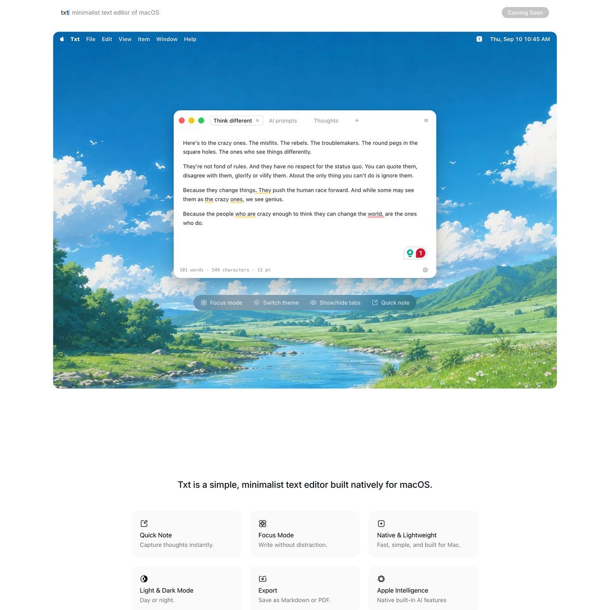 Website Inspiration: Txt Text Editor