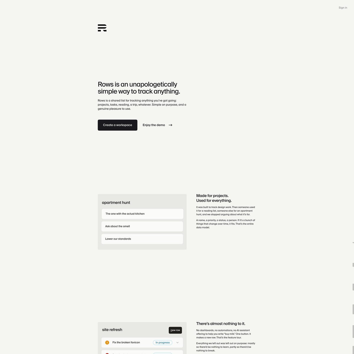 Website Inspiration: Rows