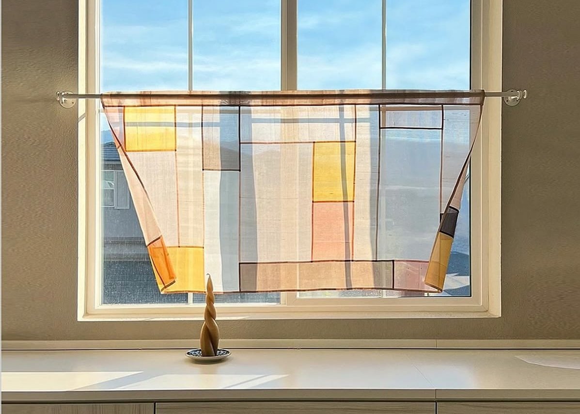High/Medium/Low: 12 Pojagi Patchwork Curtains in Shades of Pale