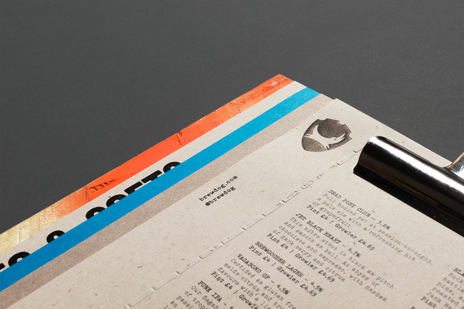 Menu Design for Brewdog by O Street — BP&O