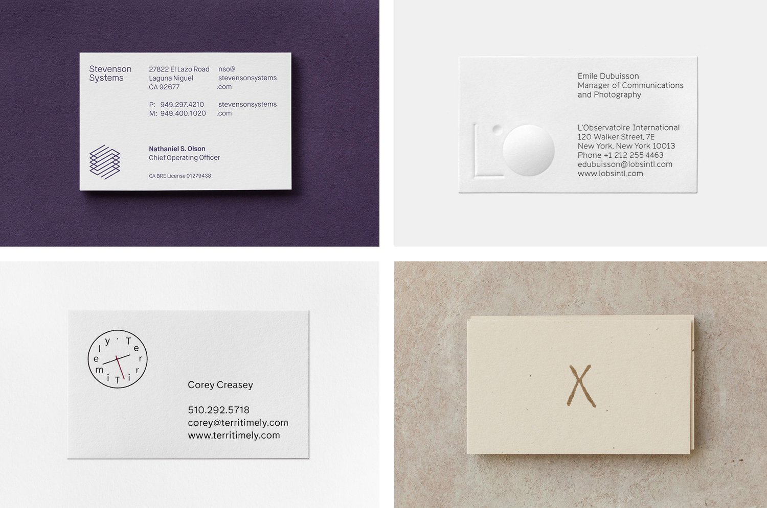 Business Card Design Gallery — BP&O