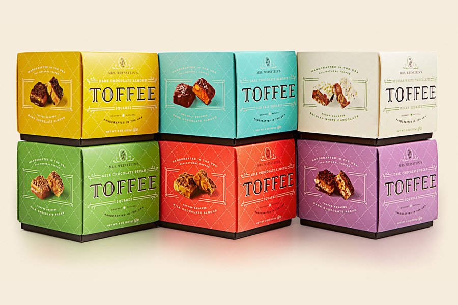 New Packaging for Mrs Weinstein's Toffee by Studio MPLS - BP&O
