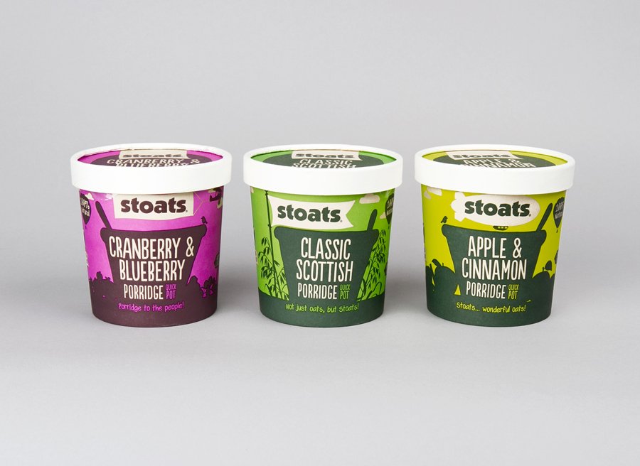 New Packaging for Stoats Porridge by Robot Food - BP&O