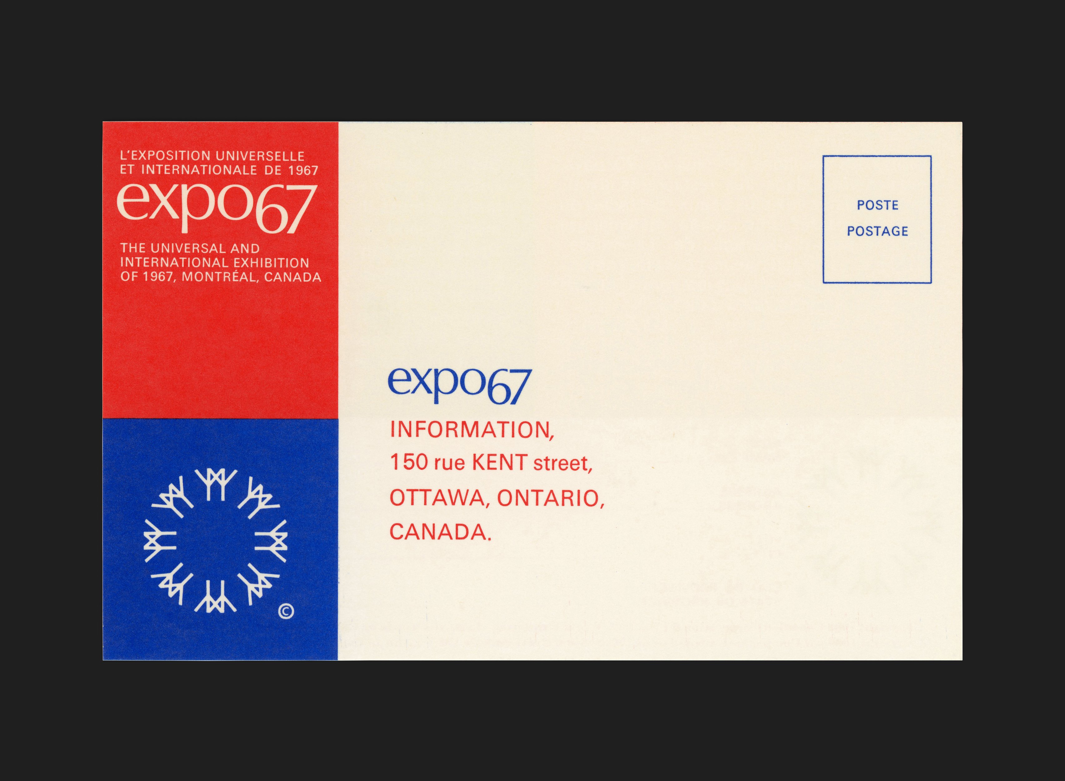 Expo 67 Information Postcard - Canada Modern