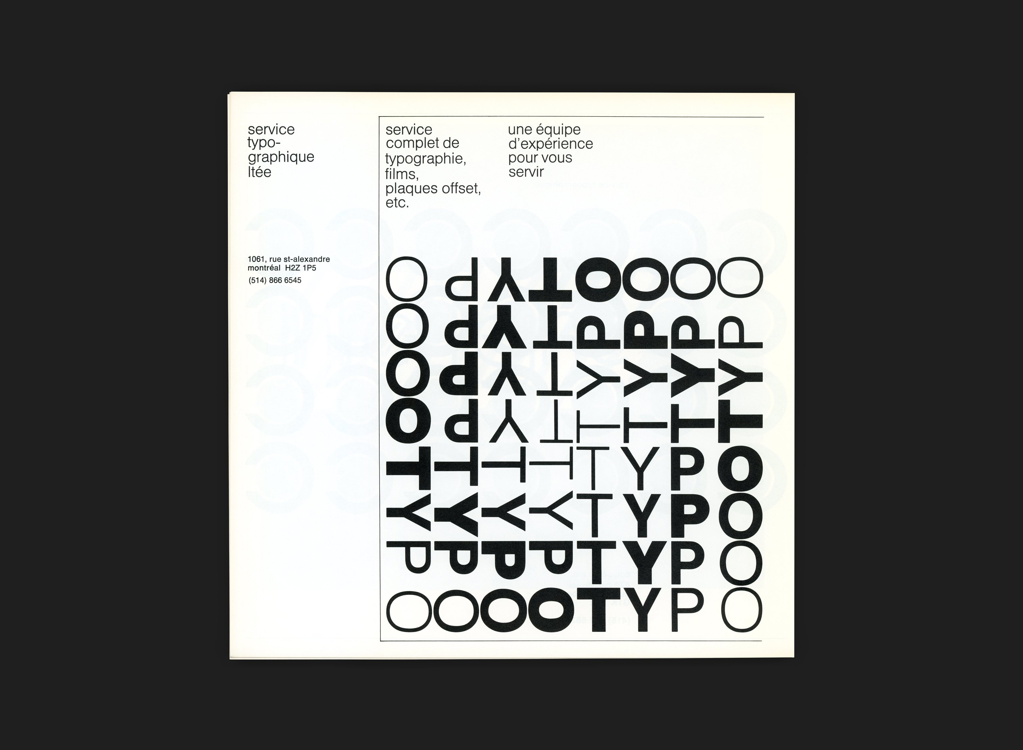 Service Typographique - Canada Modern