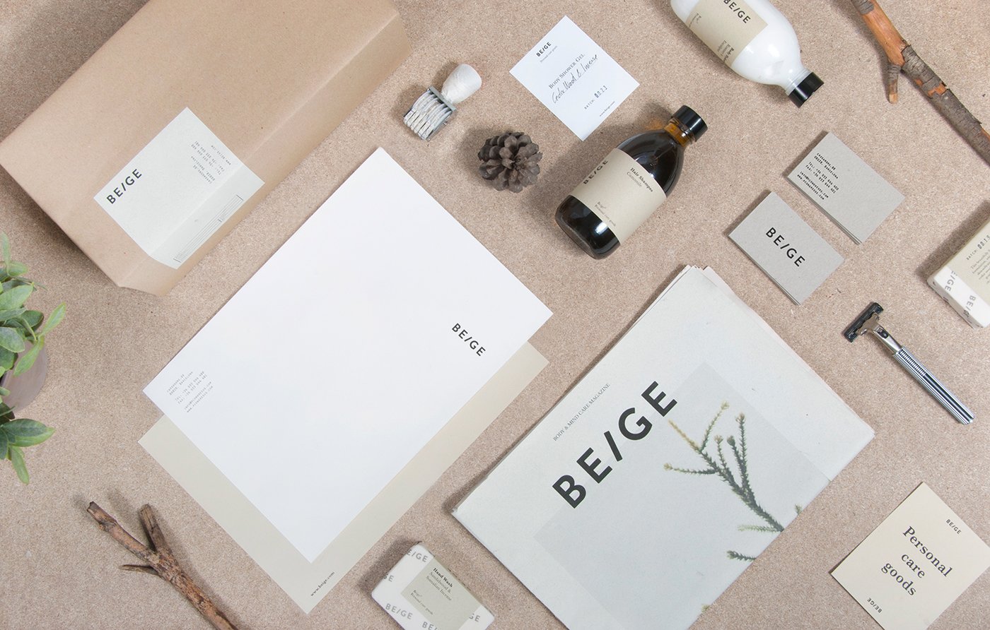 Beige corporate design & packaging | Mindsparkle Mag
