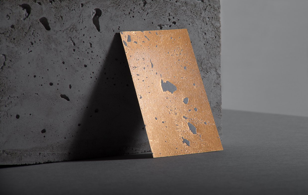 Golden concrete architect business card | Mindsparkle Mag