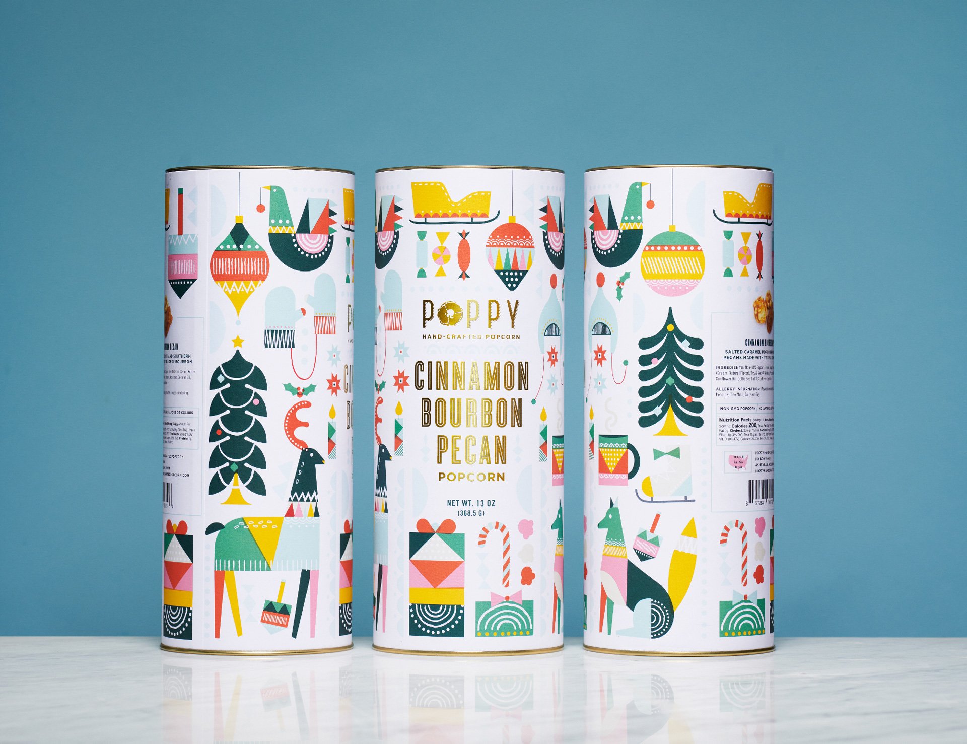 Gourmet Popcorn Holiday Packaging | Mindsparkle Mag