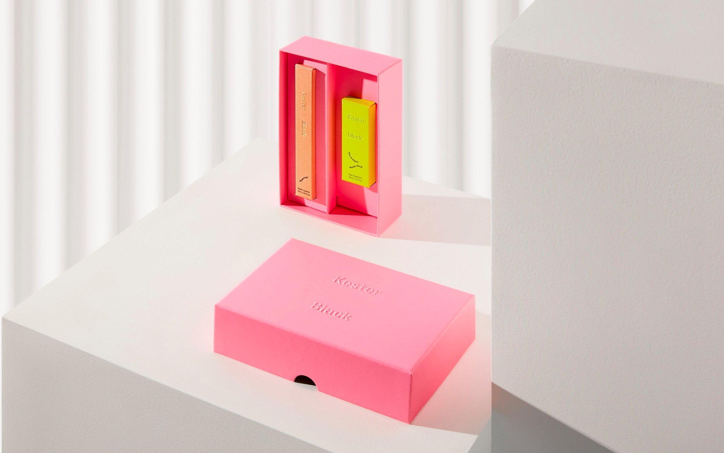 Kester Black cosmetics packaging | Mindsparkle