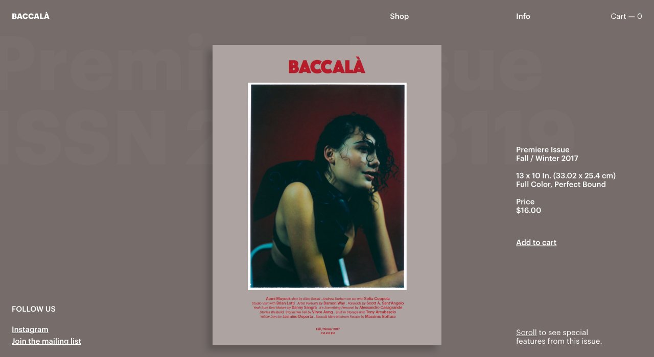Baccalà on Minimal Gallery