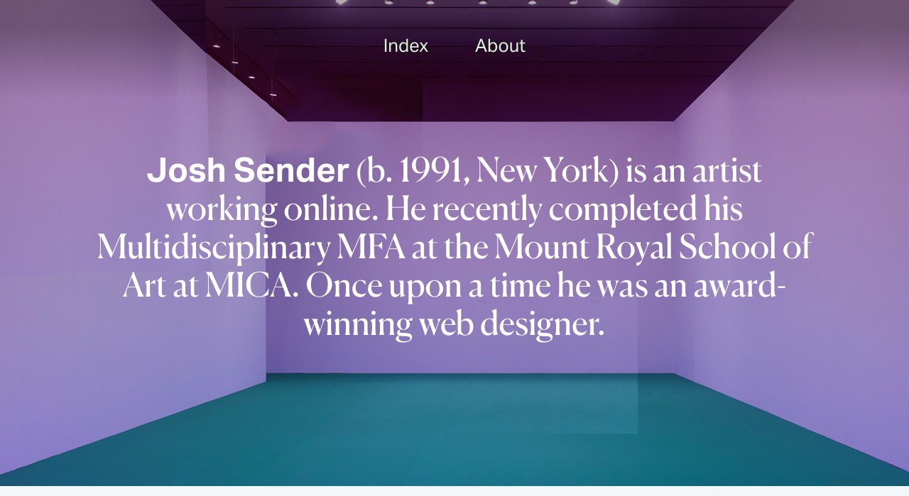 Josh Sender on Minimal Gallery