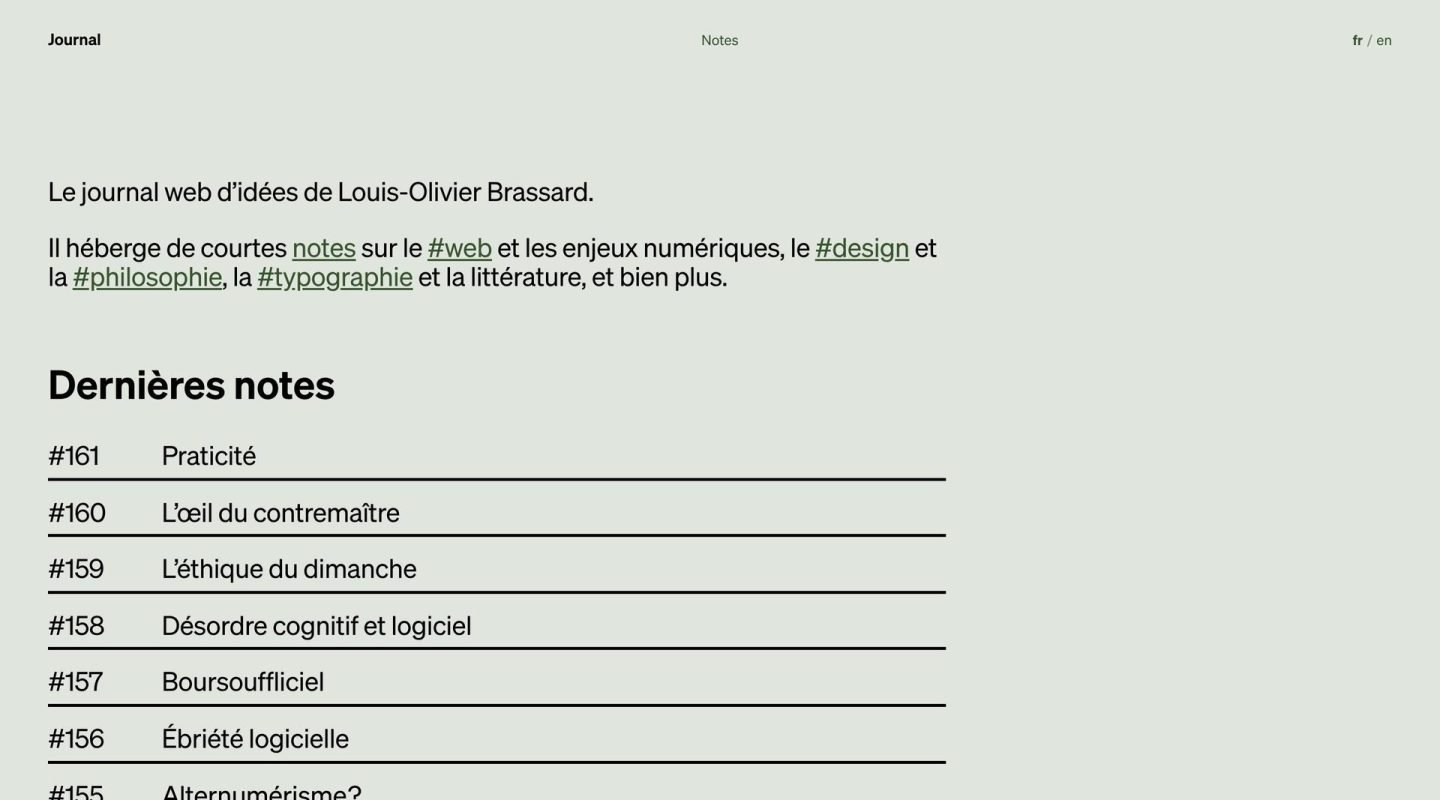 Le journal de Louis-Olivier Brassard on Minimal Gallery