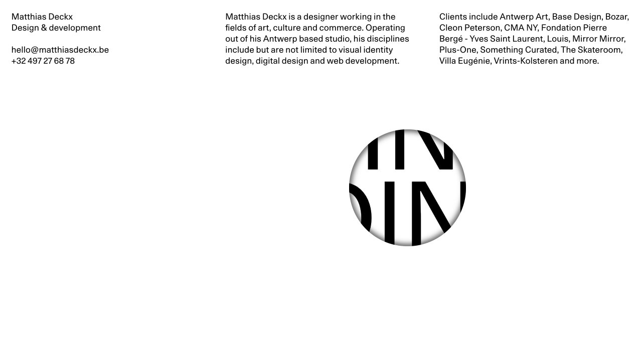 Matthias Deckx on Minimal Gallery