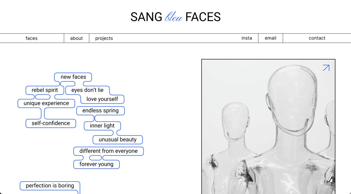Sang Bleu Faces on Minimal Gallery