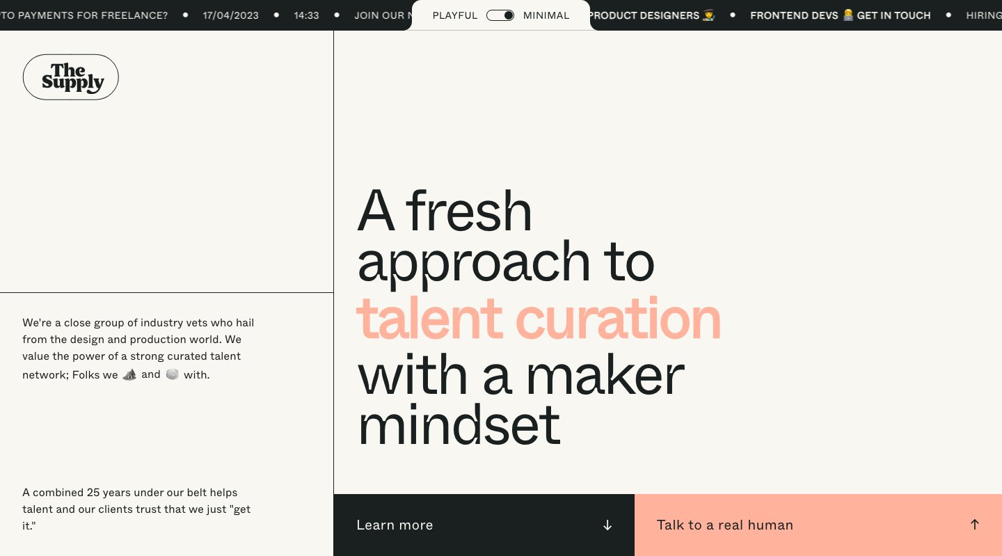 The Supply on Minimal Gallery
