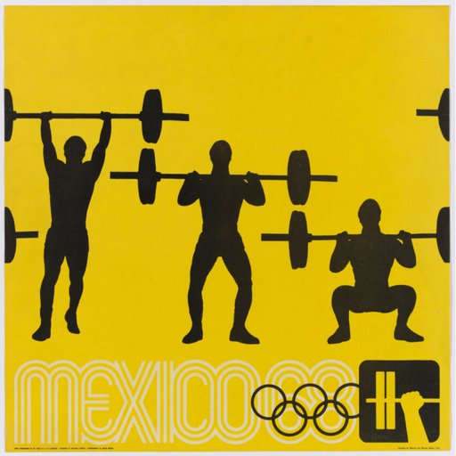 1968 Mexico City Olympics: Weight Lifting poster, Sports Series