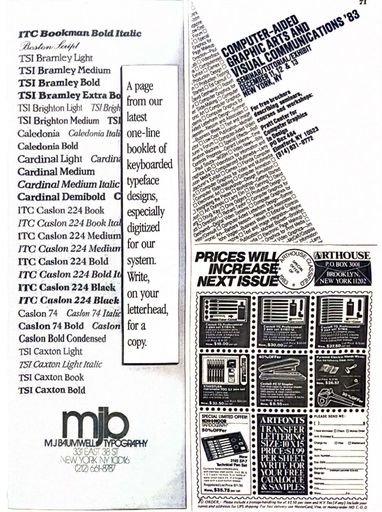 1983 U&lc magazine advertisements