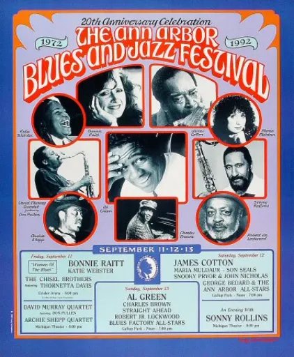 1992 Ann Arbor Blues and Jazz Festival Poster