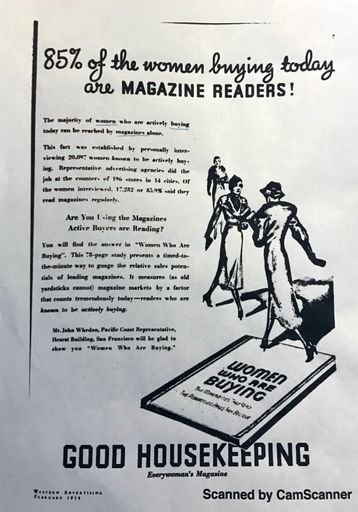 “85% of the women buying today are magazine readers!“
