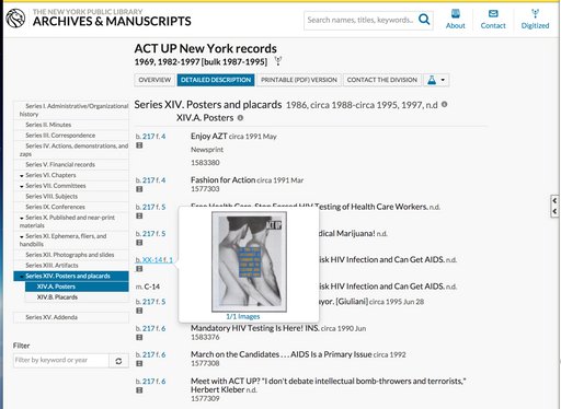 ACT UP New York Posters and Placards Archive at New York Public Library