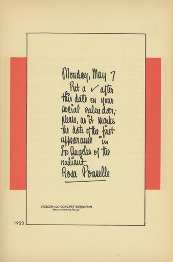 Ad for Performance by Rosa Ponselle