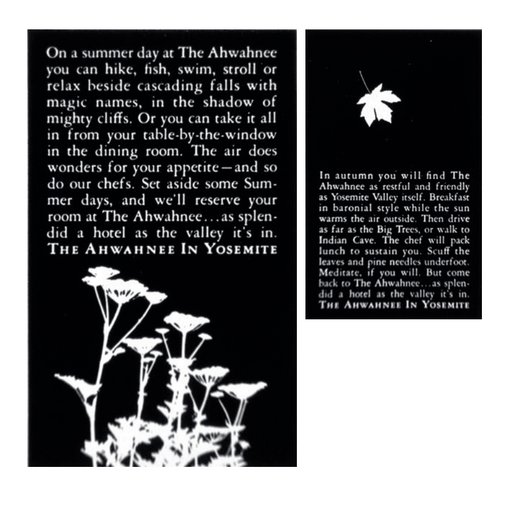 Ads for Ahwahnee Resort