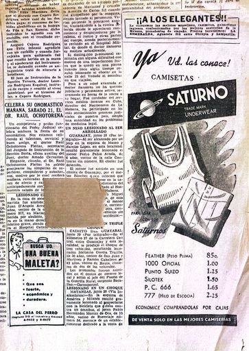 Advertisements from El Advance Criollo (1958)