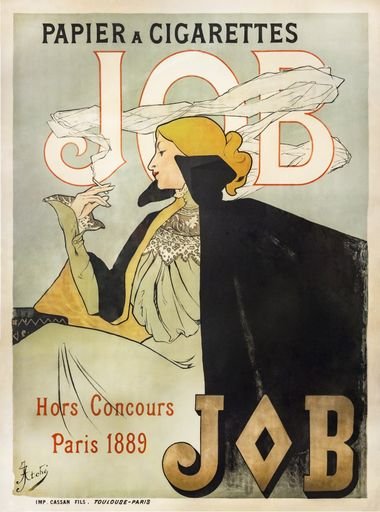 Affiche pour le papier à cigarette JOB (JOB Cigarette Papers poster)