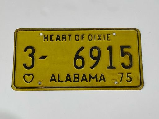 Alabama License Plate, 1975