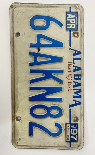 Alabama License Plate (1992)