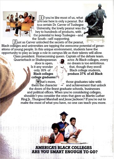 “America’s Black Colleges Are You Smart Enough To Go?“ Ad