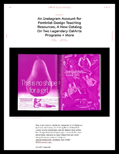 An Instagram Account for Feminist Design Teaching Resources, A New Catalog On Two Legendary CalArts Programs + More