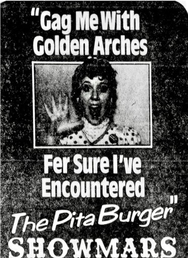  "Gag Me With Golden Arches" Showmars Ad