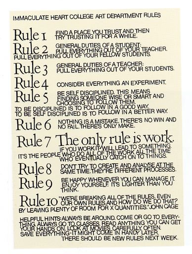 “Art Department Rules”
