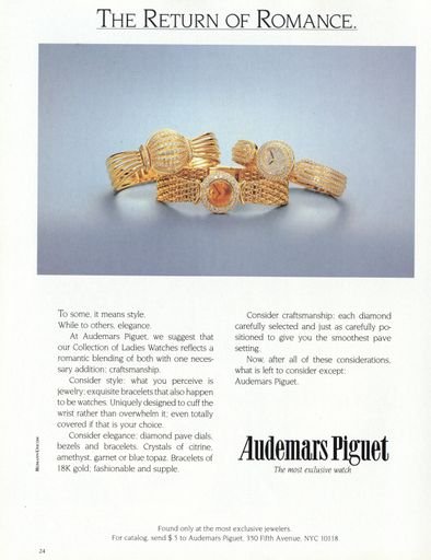 Audemars Piguet Watch Advertisement (December 1988)