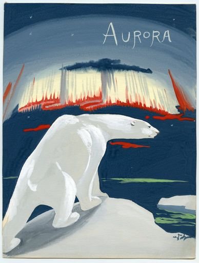 「AURORA（極光）」広告図案（白熊）原画 Design original, Aurora (White bear), Advertisement