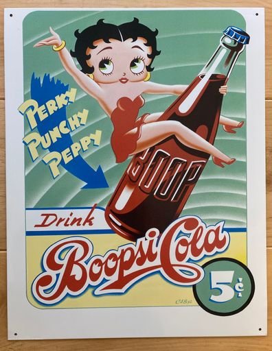 Boopsi Cola tin sign