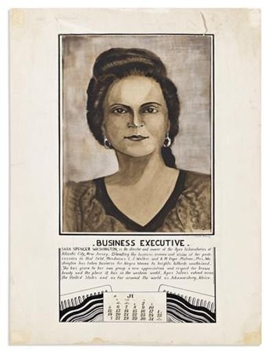 Calendar with Portrait of Sara Spencer Washington