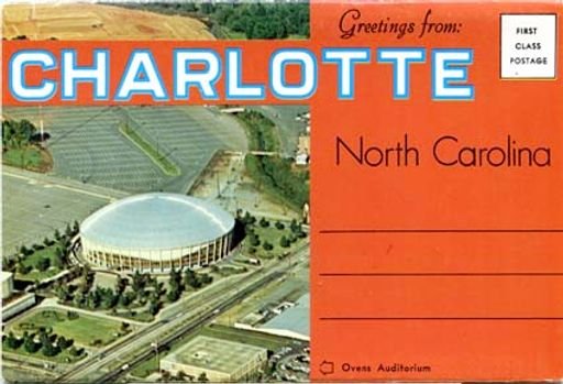 Charlotte Coliseum Aerial Postcard (1972)