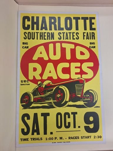 Charlotte Southern State Fair Auto Racing Poster