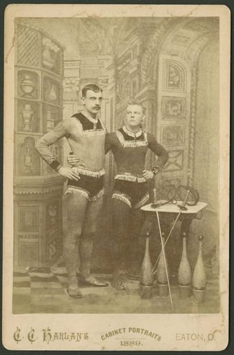 Chester Parsons and F.F. Welsh in wardrobe, 1889