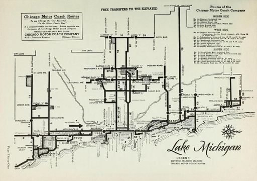 “Chicago Motor Coach Routes” Map