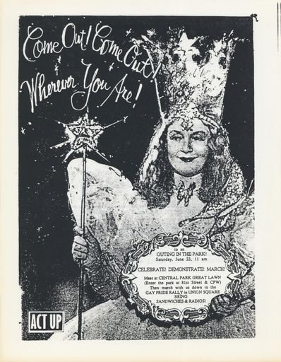 Come Out! Come Out! Wherever You Are! Poster by ACT UP; June 23, 1990