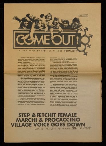 Come Out; Vol.1, No.1