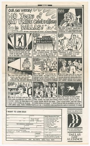 Comic: Our Gay History: 10 Years of Gay Pride Celebrations in Dallas!